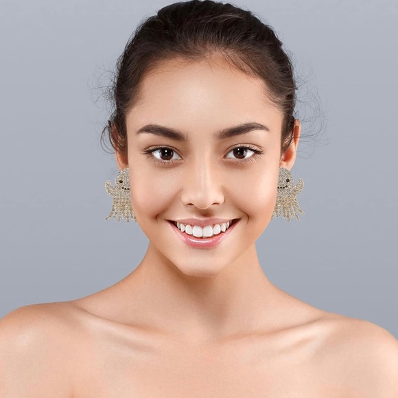 GHOST TASSEL EARRING STUDS! SUPER CUTE & FUN! - Picture 5 of 15